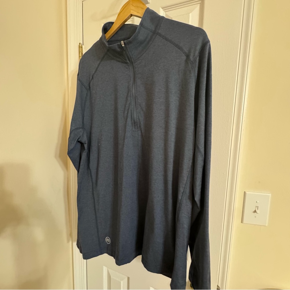 Travis Mathew Mens Blue 1/4 Zip Long Sleeve Embroidered Corona Hard Seltzer XL - Picture 2 of 7